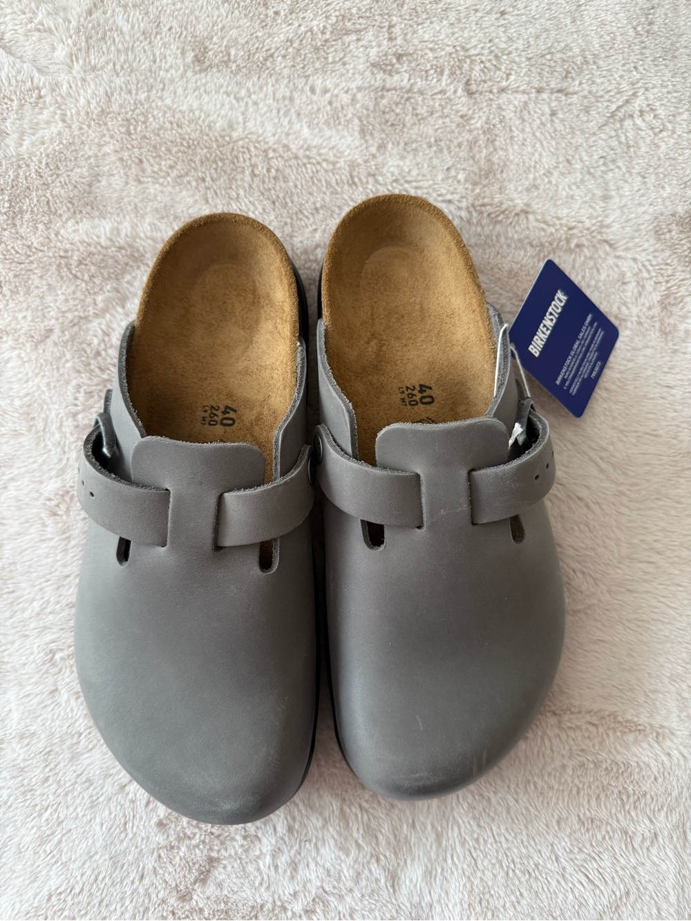 NWT Birkenstock Men’s Boston CT Clog Iron Oiled Leather Size 40 / 7 - Picture 13 of 14